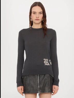 Zadig & Voltaire Ivy Rock Charcoal Gray Crewneck Sweater - XS